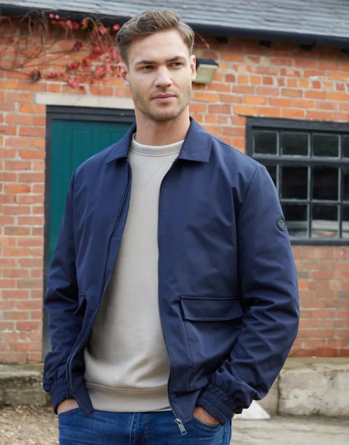 Men Navy Patch Pocket Collared ZipThrough Jacket Threadbare Jackets Men Navy Patch Pocket Collared ZipThrough Jacket Threadbare Jackets