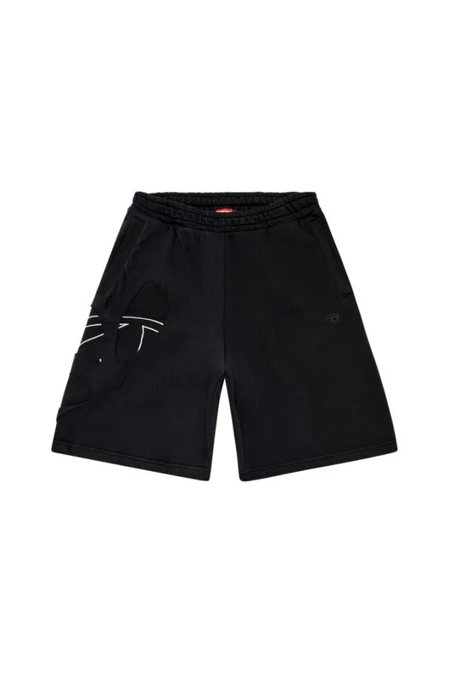 Men PCrowstrapoval Black Diesel Trousers And Shorts