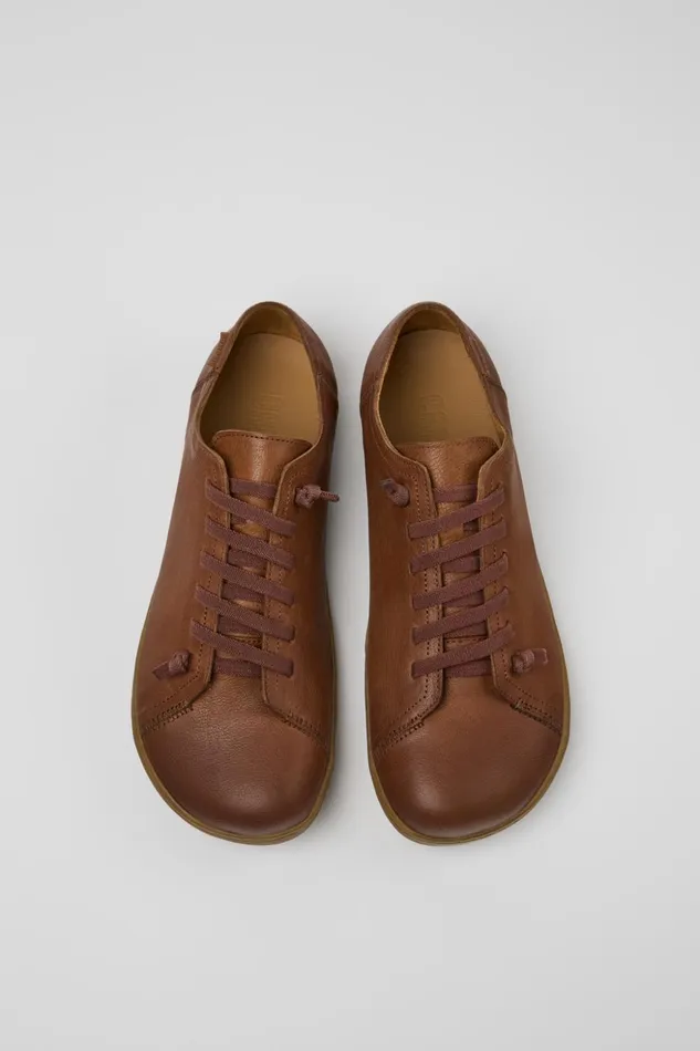 Men Peu Brown Leather Shoes Camper Casual Shoes