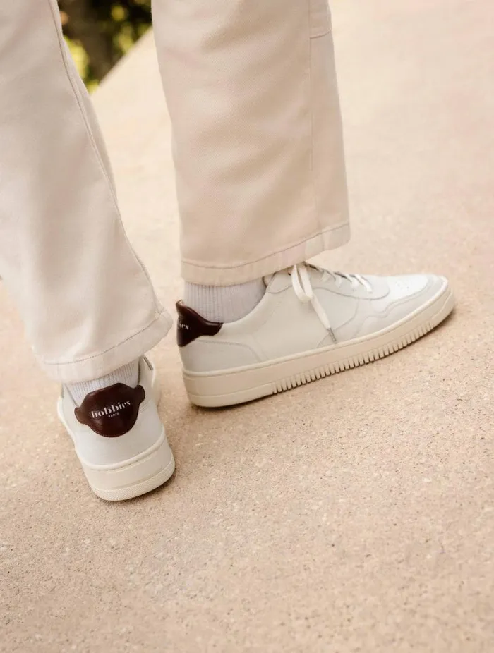Men Sneakers Bobbies Travis Off White and Turkish Coffee Men Sneakers Bobbies Travis Off White and Turkish Coffee