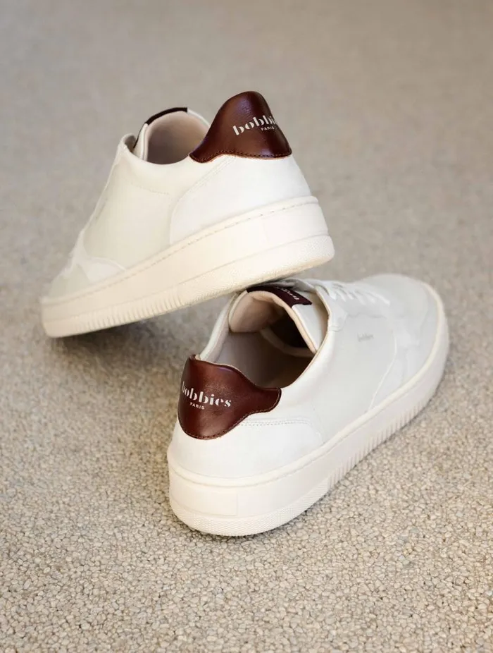Men Sneakers Bobbies Travis Off White and Turkish Coffee Men Sneakers Bobbies Travis Off White and Turkish Coffee