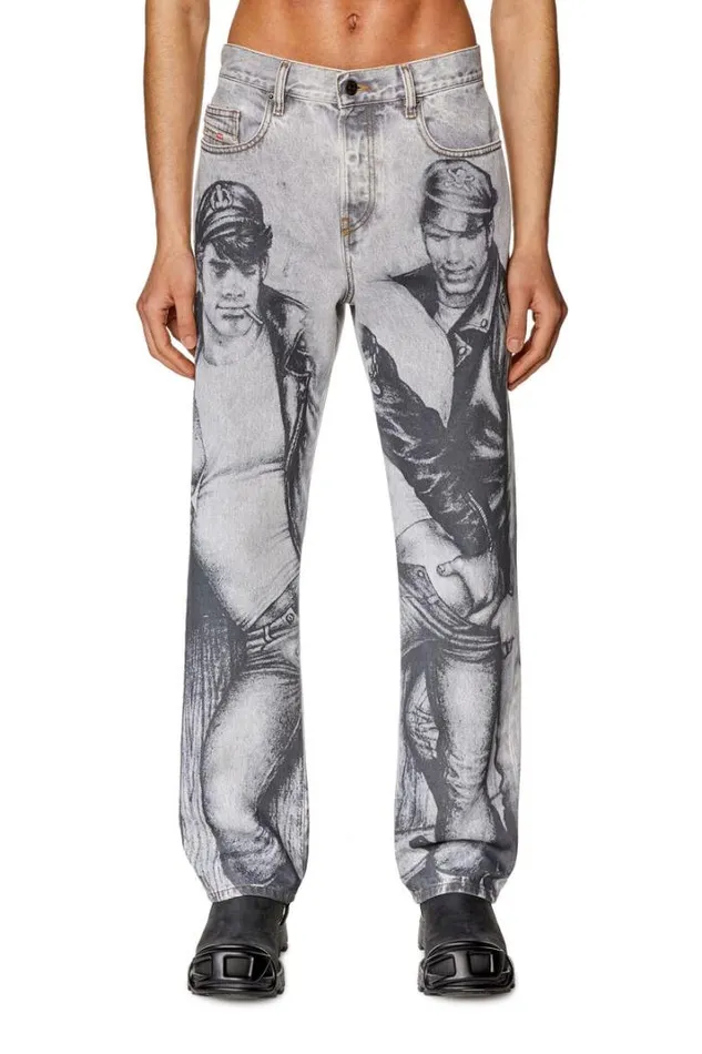 Men Straight Jeans 2020 DViker 007f8 Grey Diesel Straight