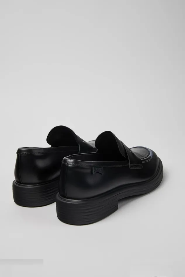 Men Twins Black Leather Shoes Camper Formal Shoes