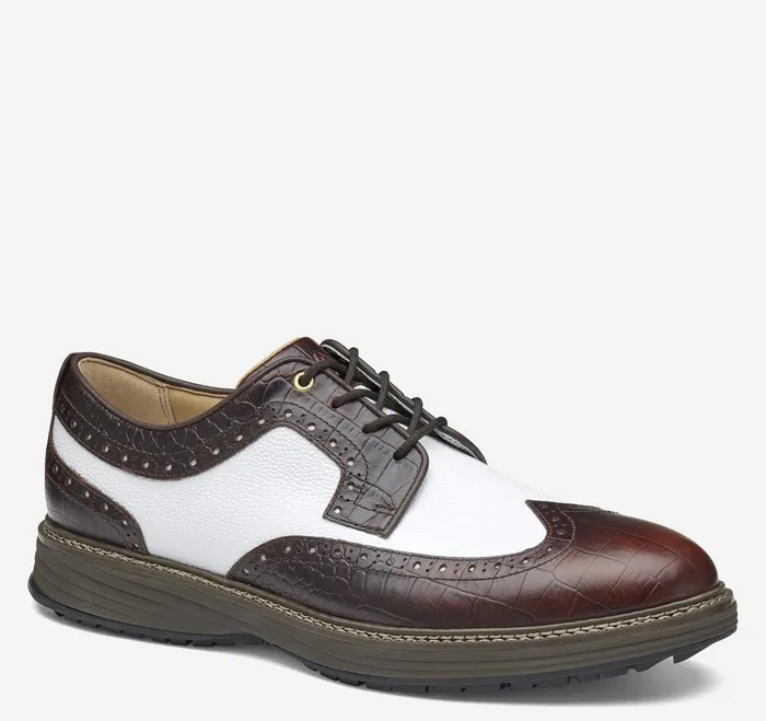Men Upton Gl3 Luxe Hybrid Dark Brown Waterproof Full Grainwhite Scotch Grain JohnstonandMurphy LaceUps