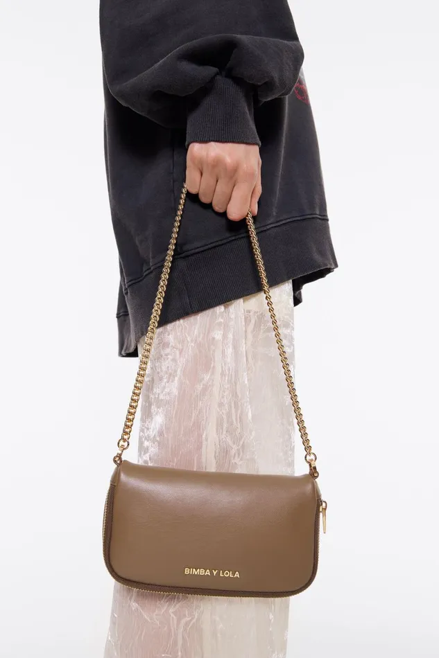 Mini Dark Taupe Leather Crossbody Bag Dark Taupe Women Bimba Y Lola Crossbody Bags Mini Dark Taupe Leather Crossbody Bag Dark Taupe Women Bimba Y Lola Crossbody Bags