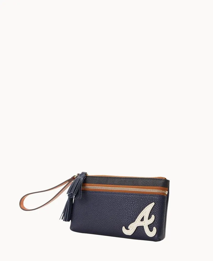 MLB Braves Double Zip Wristlet Braves ManWoman Dooney and Bourke Wallets