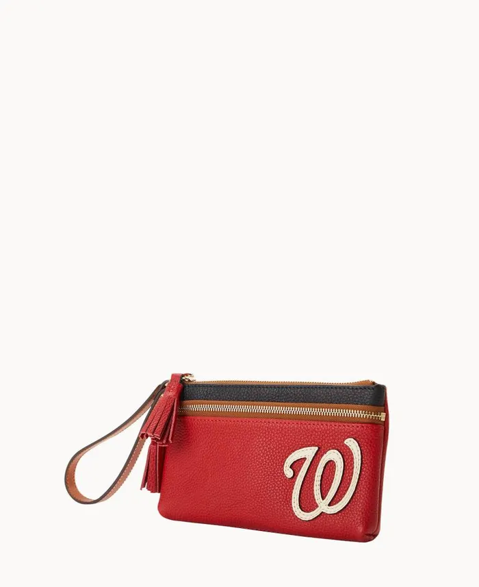 MLB Nationals Double Zip Wristlet Nationals ManWoman Dooney and Bourke Wallets