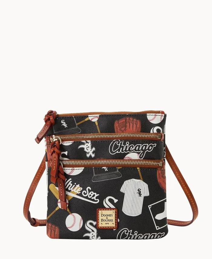 MLB White Sox N S Triple Zip Crossbody White Sox Woman Dooney and Bourke Crossbodies