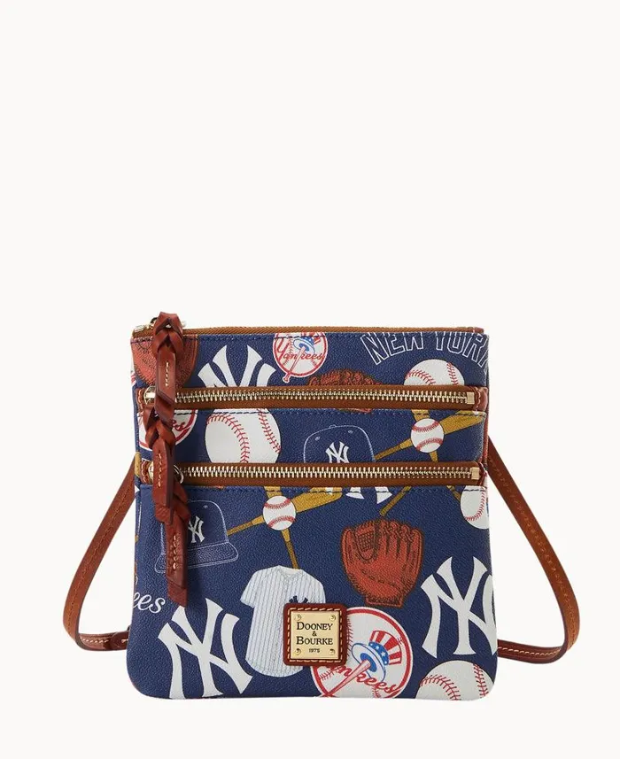 MLB Yankees N S Triple Zip Crossbody Yankees Woman Dooney and Bourke Crossbodies
