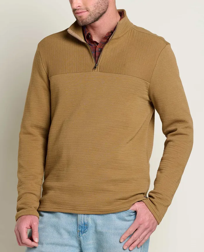 Moonwake 14 Zip Pullover Honey Brown Jackets and Layers ToadandCo Men8217s