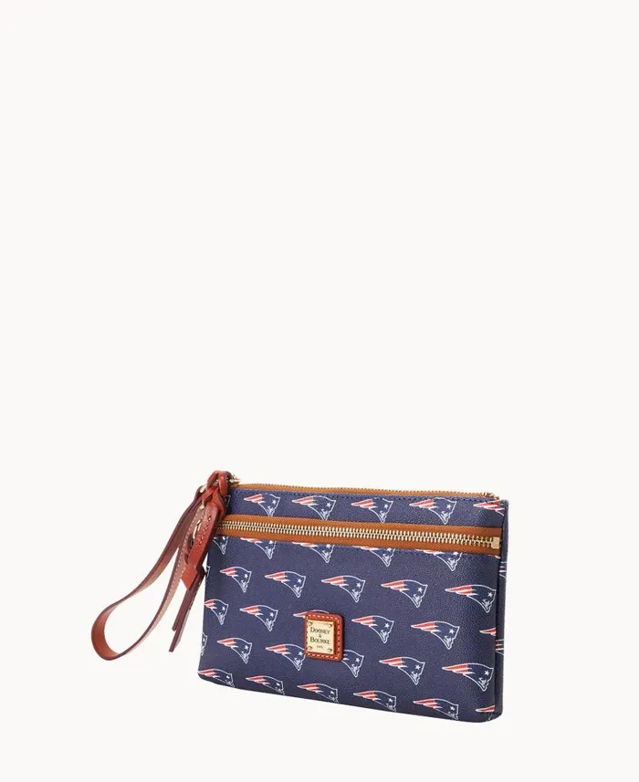 NFL Patriots Double Zip Wristlet New England Patriots ManWoman Dooney and Bourke Wallets