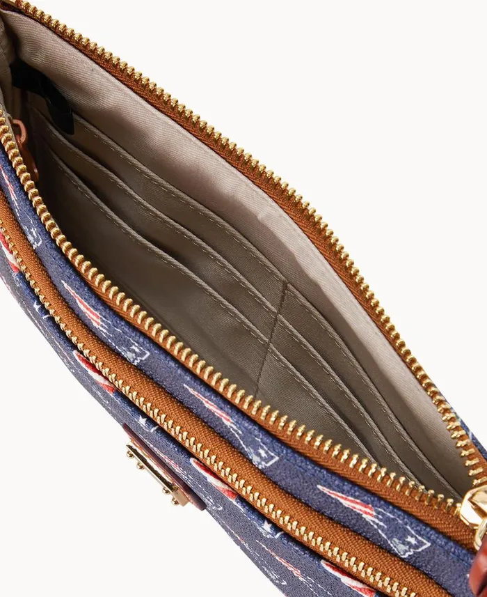 NFL Patriots Double Zip Wristlet New England Patriots ManWoman Dooney and Bourke Wallets