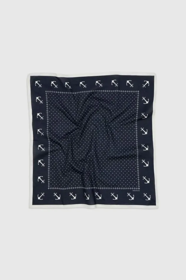 Oroton Mini Dot Cotton Bandana Black Women Scarves