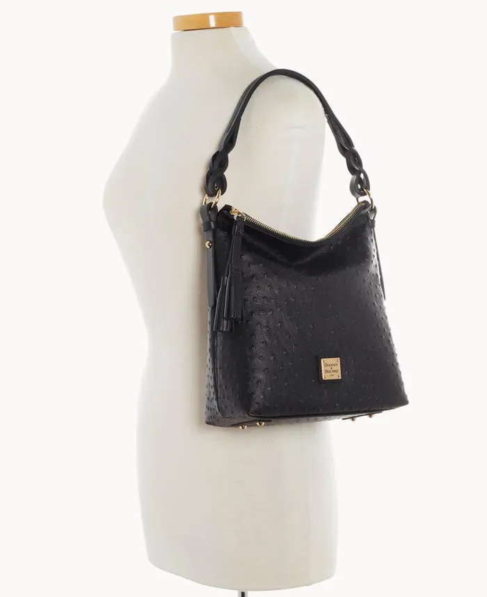Ostrich Randy Black Woman Dooney and Bourke Shoulder Bags