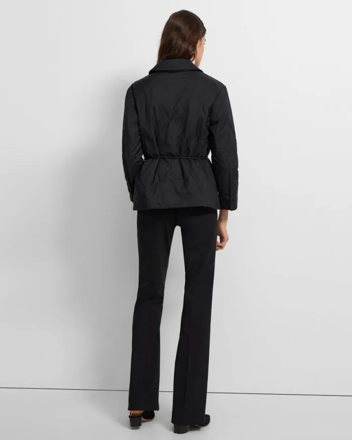 Outerwear Women Theory Quilted Jacket In WaterResistant Nylon Black