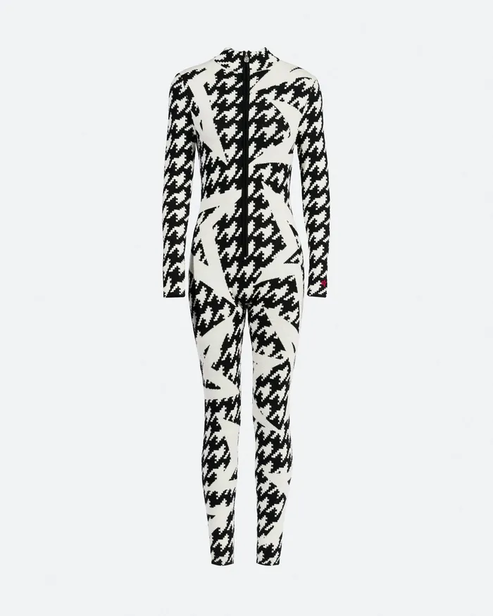 Perfect Moment Houndstooth Star Merino Wool Jumpsuit Black and White 8211 Houndstooth Starlight Women Jumpsuits
