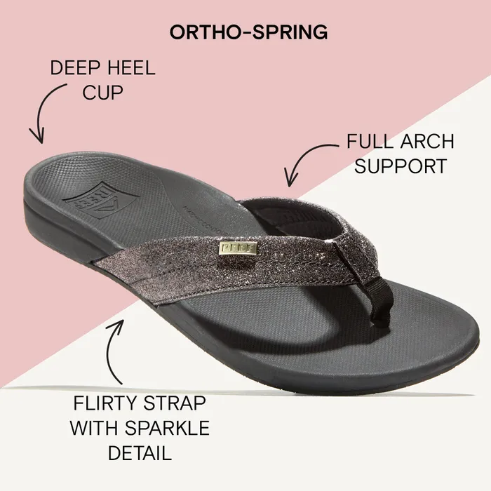 Reef Sandals OrthoSpring Blackblack Glitter 8211 Women