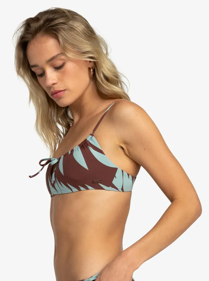 Roxy Bikinis Palm Cruz Bralette Bikini Top Bitter Chocolate Palmeria 8211 Women