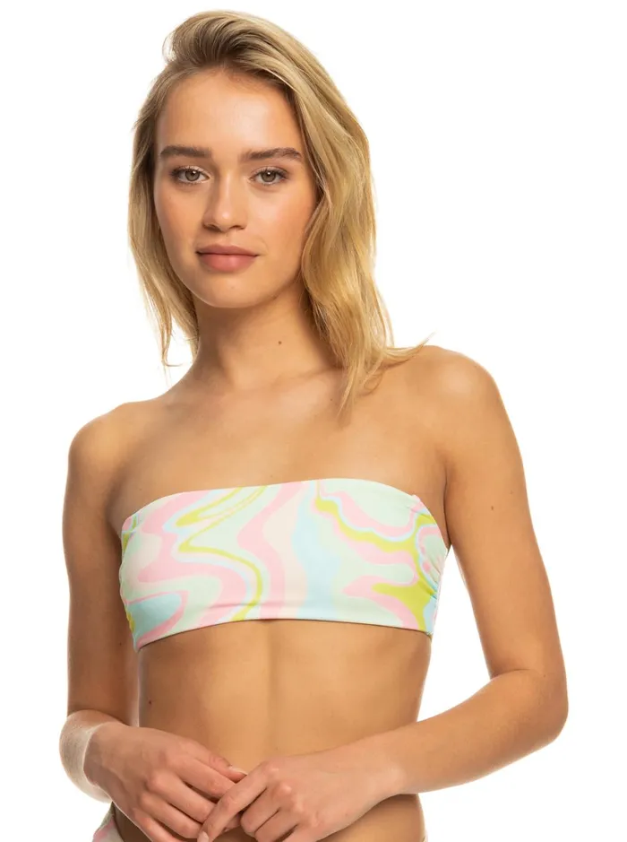 Roxy Bikinis Tropics Hype Reversible Bandeau Bikini Top Ambroisia Swirl Swim 8211 Women