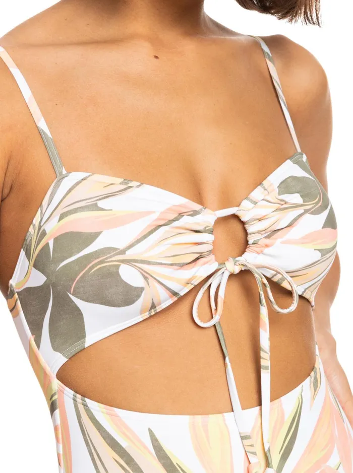 Roxy One Pieces Printed Beach Classics OnePiece Swimsuit Bright White Subtly Salty Flat 8211 Women