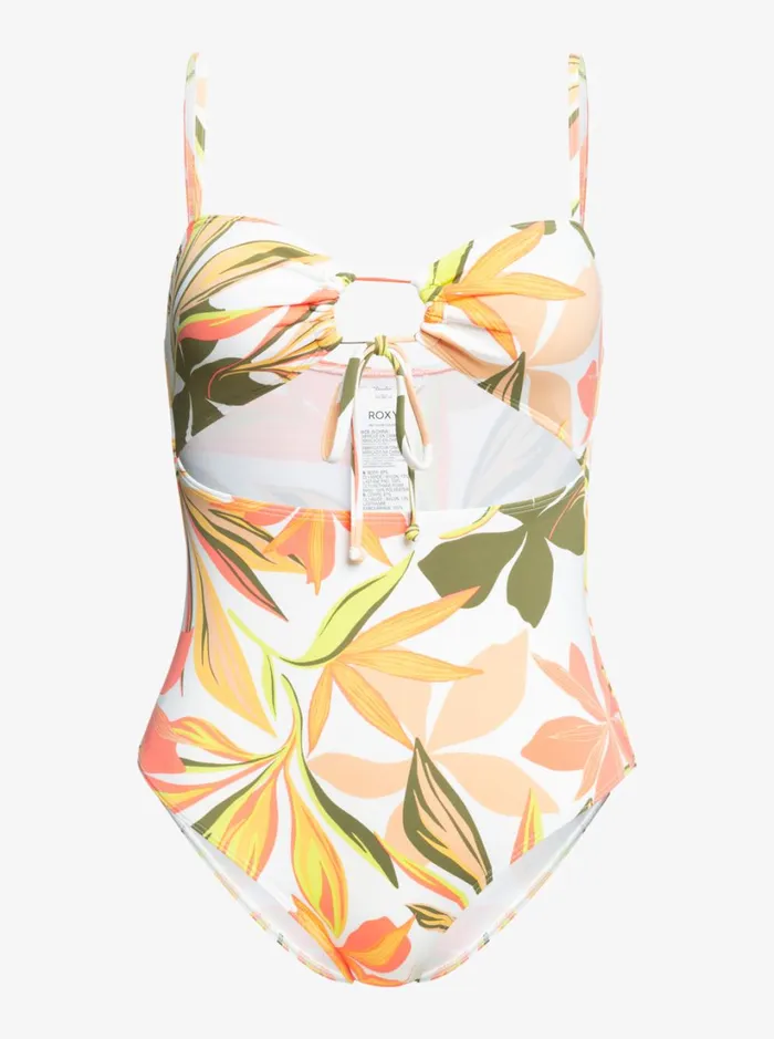 Roxy One Pieces Printed Beach Classics OnePiece Swimsuit Bright White Subtly Salty Flat 8211 Women