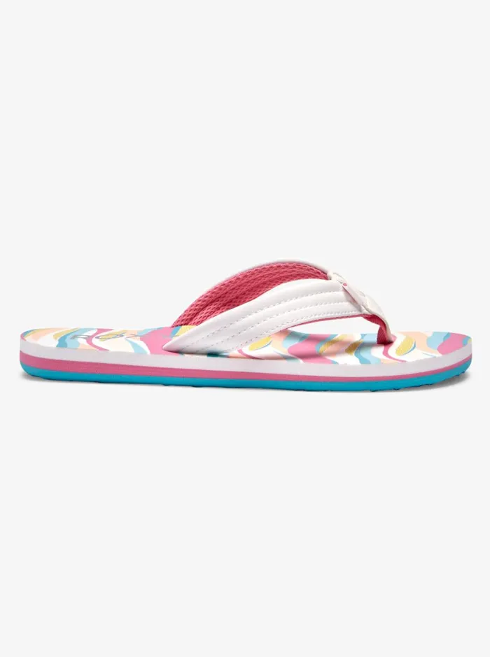 Roxy Shoes and Sandals Girl039s 416 Vista Loreto FlipFlops Whitenew Teal 8211 Women