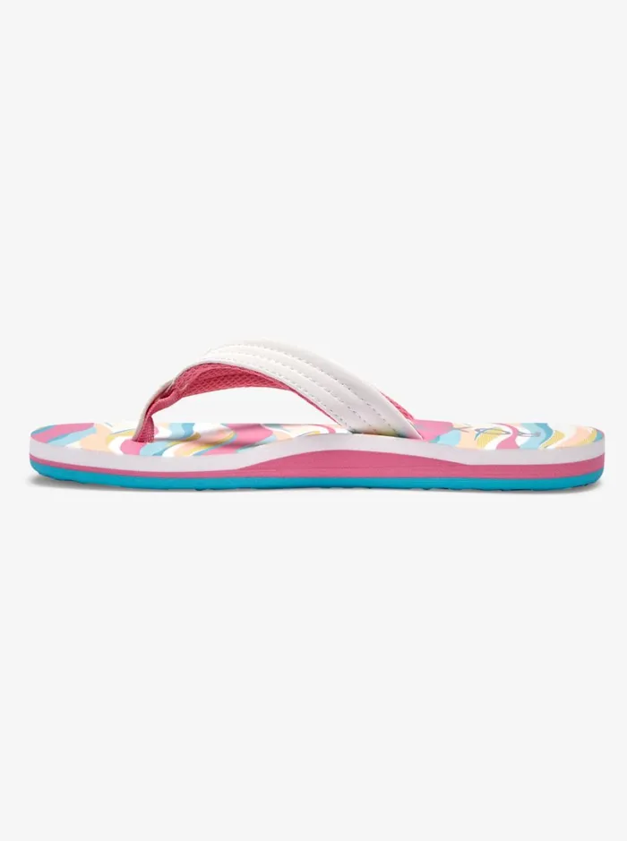 Roxy Shoes and Sandals Girl039s 416 Vista Loreto FlipFlops Whitenew Teal 8211 Women