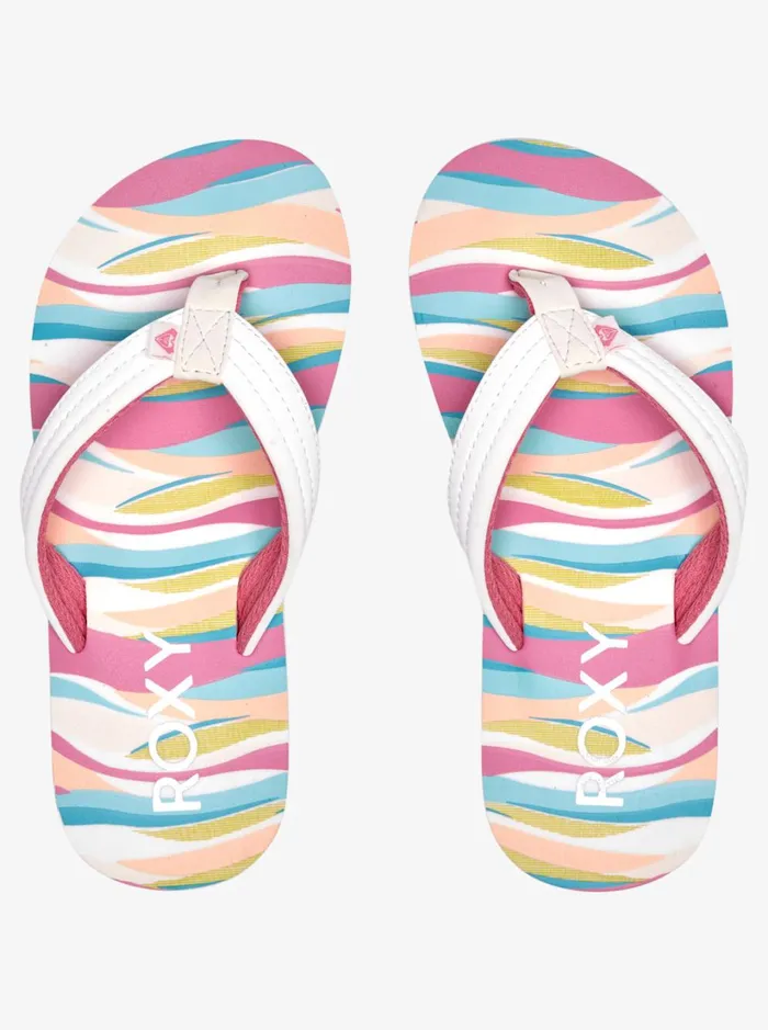 Roxy Shoes and Sandals Girl039s 416 Vista Loreto FlipFlops Whitenew Teal 8211 Women