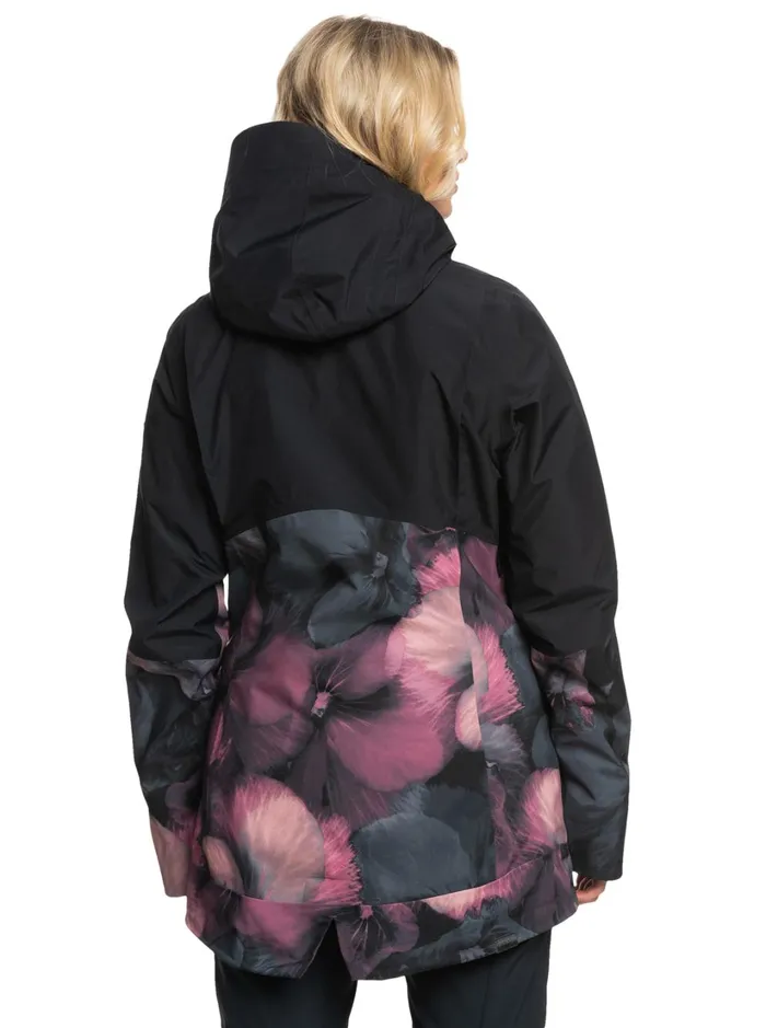 Roxy Snow Jackets GORETEX Glade Technical Snow Jacket True Black Pansy Pansy 8211 Women