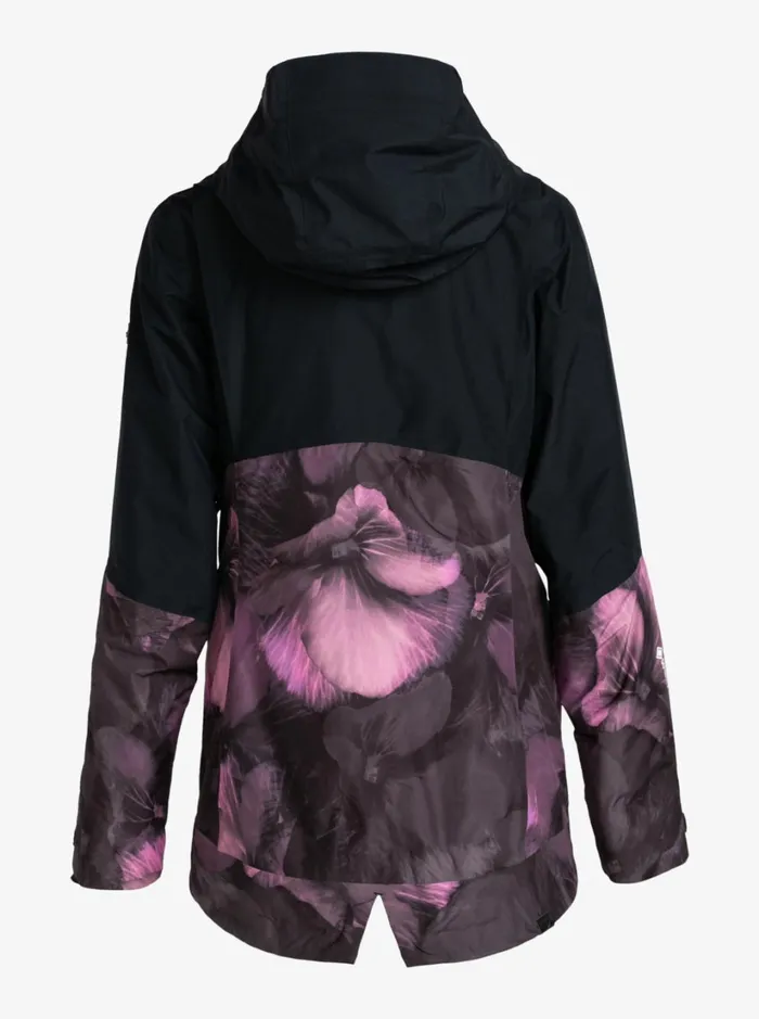 Roxy Snow Jackets GORETEX Glade Technical Snow Jacket True Black Pansy Pansy 8211 Women