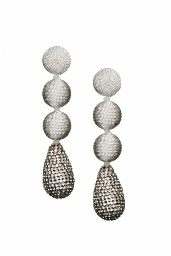 Sachin and Babi Maeve Earrings 8211 Thread Crystals Ivory Clear Crystal Women Earrings
