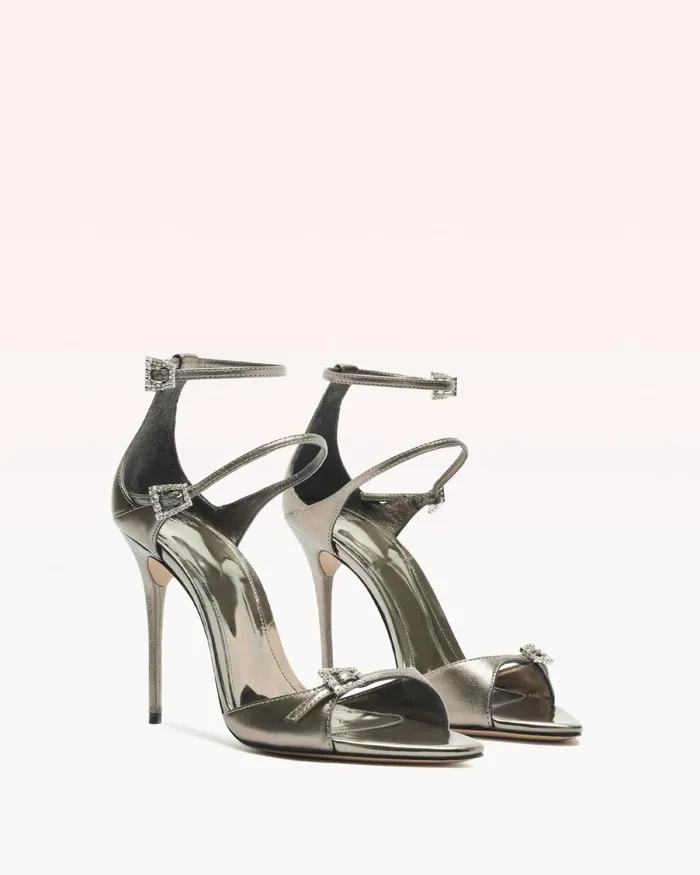 Sandals Women Alexandre Birman Ciara Crystals Pewter