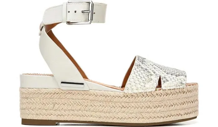 Sandals Women Franco Sarto Sarto Lexie Espadrille Platform Sandal Natural Snake Print Leather