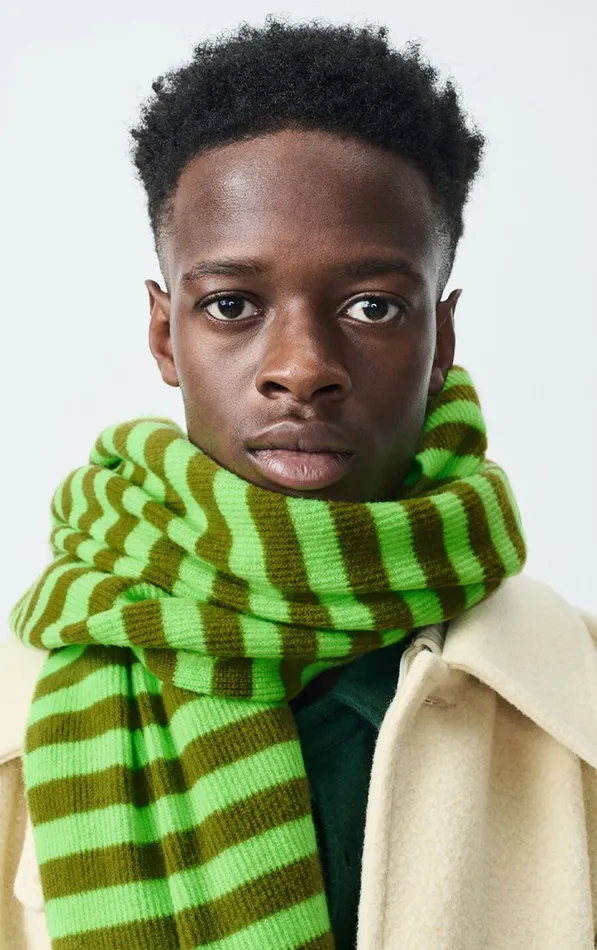 Scarf Raxow Fluo Green Striped Chameleon Melange WomenMen American Vintage Scarves And Shawls Scarf Raxow Fluo Green Striped Chameleon Melange WomenMen American Vintage Scarves And Shawls