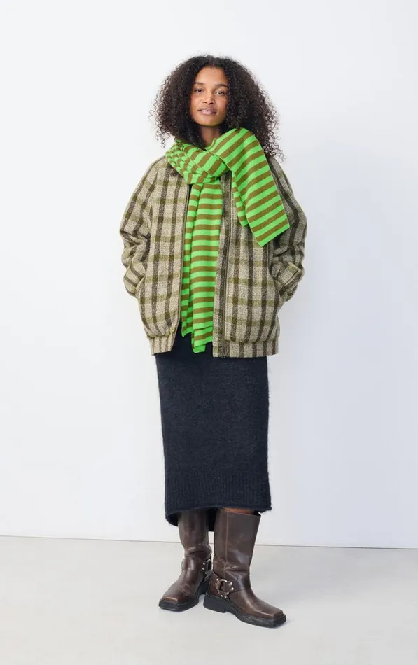 Scarf Raxow Fluo Green Striped Chameleon Melange WomenMen American Vintage Scarves And Shawls Scarf Raxow Fluo Green Striped Chameleon Melange WomenMen American Vintage Scarves And Shawls