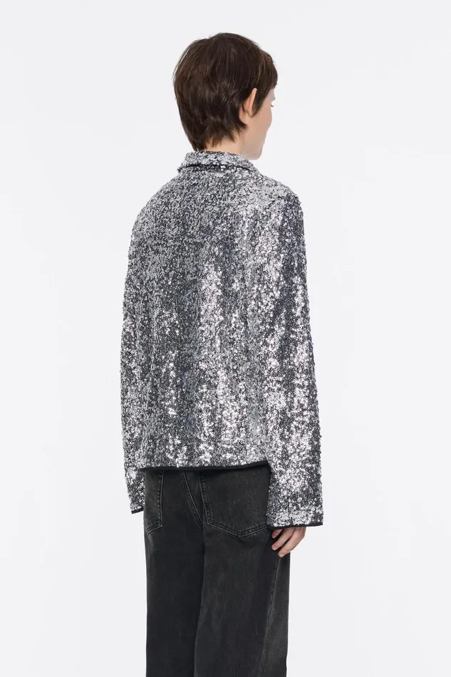 Silver Sequin Shirt Silver Women Bimba Y Lola Party Silver Sequin Shirt Silver Women Bimba Y Lola Party