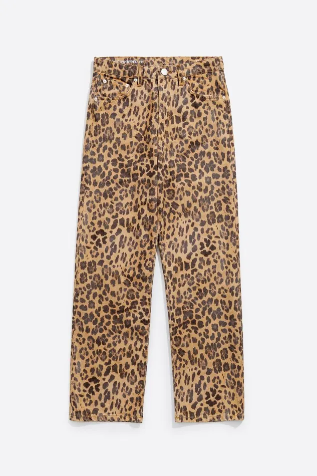 STRAIGHT CROPPED 8211 Beige Leopard Denim Jeans Leopard Natural Women Bimba Y Lola Trousers