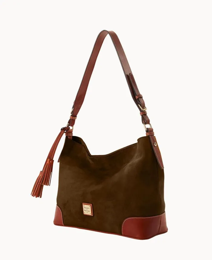Suede Large Sac Olive Woman Dooney and Bourke Shoulder Bags Suede Large Sac Olive Woman Dooney and Bourke Shoulder Bags