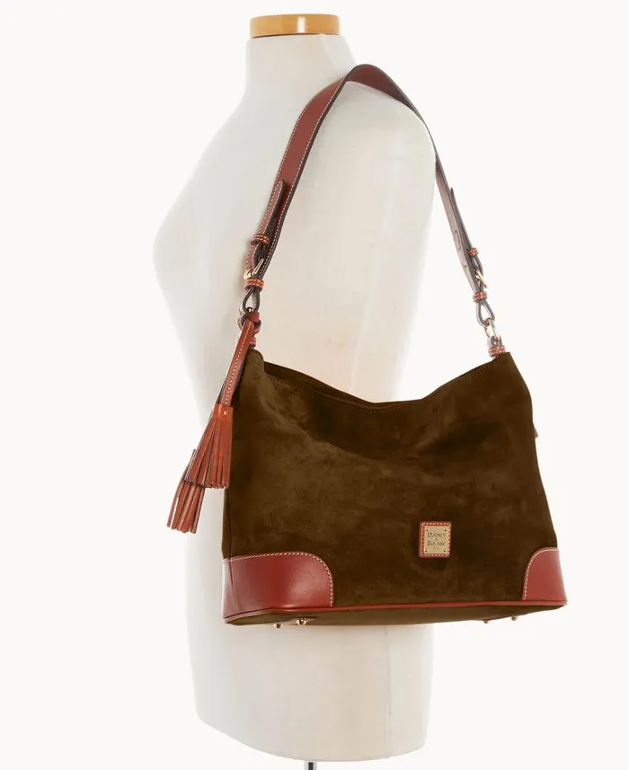 Suede Large Sac Olive Woman Dooney and Bourke Shoulder Bags Suede Large Sac Olive Woman Dooney and Bourke Shoulder Bags