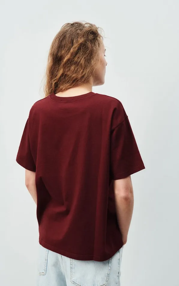 TShirt Fizvalley Vintage Burgundy Women American Vintage Short Sleeve TShirts