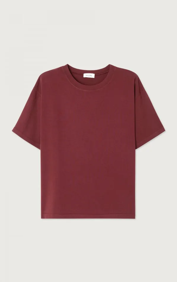 TShirt Fizvalley Vintage Burgundy Women American Vintage Short Sleeve TShirts