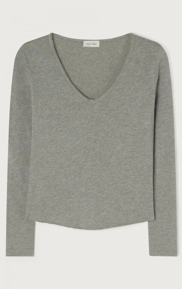 TShirt Sonoma Heather Grey Women American Vintage Long Sleeve TShirts