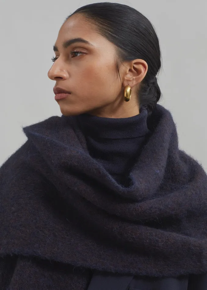 The Frankie Shop Etta Wool Scarf 8211 Navy 8211 Women