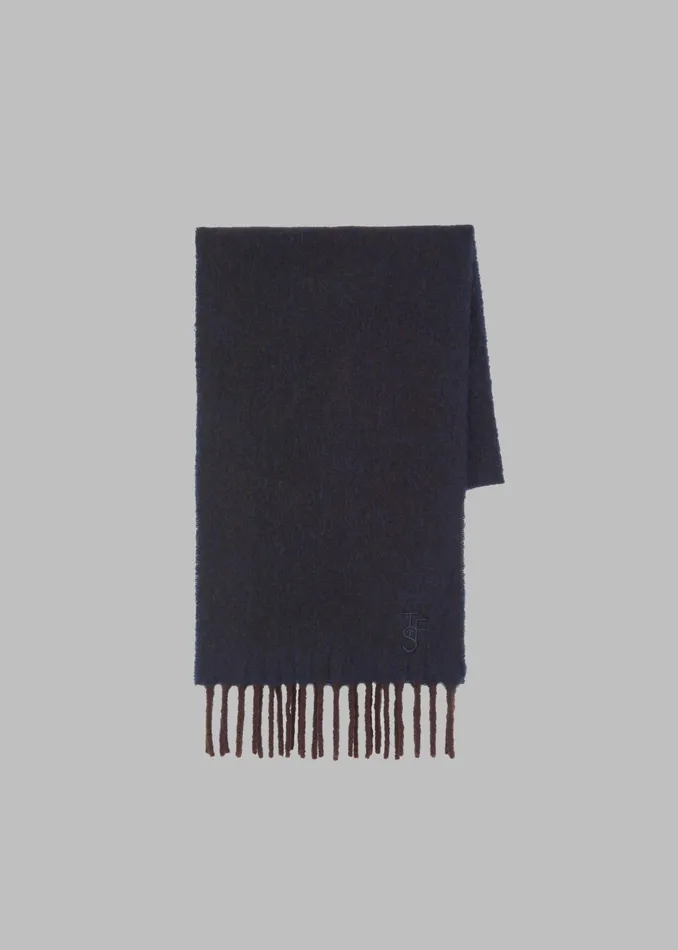 The Frankie Shop Etta Wool Scarf 8211 Navy 8211 Women