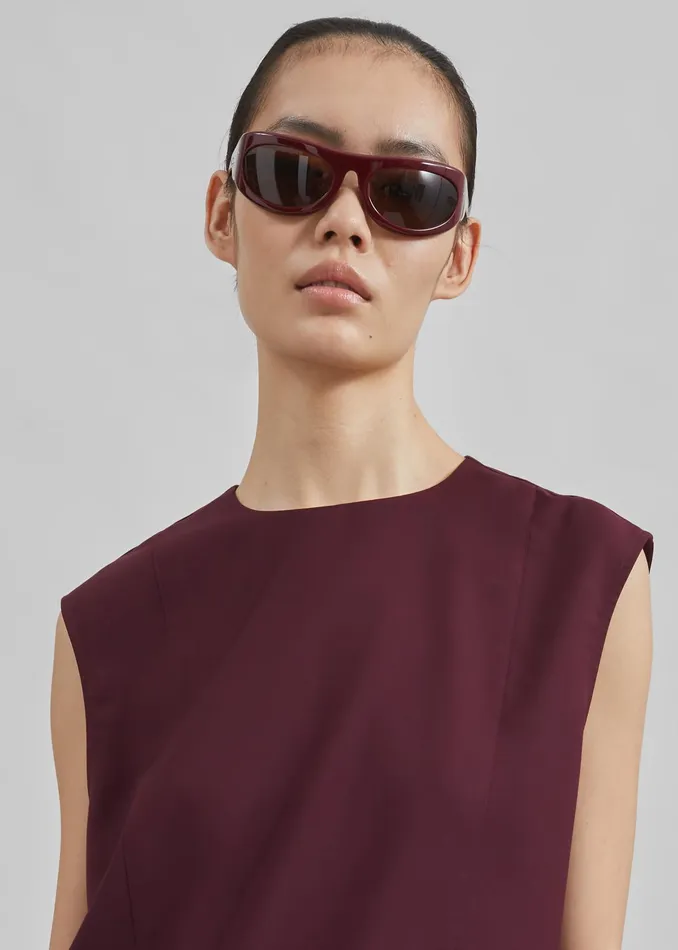 The Frankie Shop Tops Beaune Sleeveless Top 8211 Burgundy 8211 Women