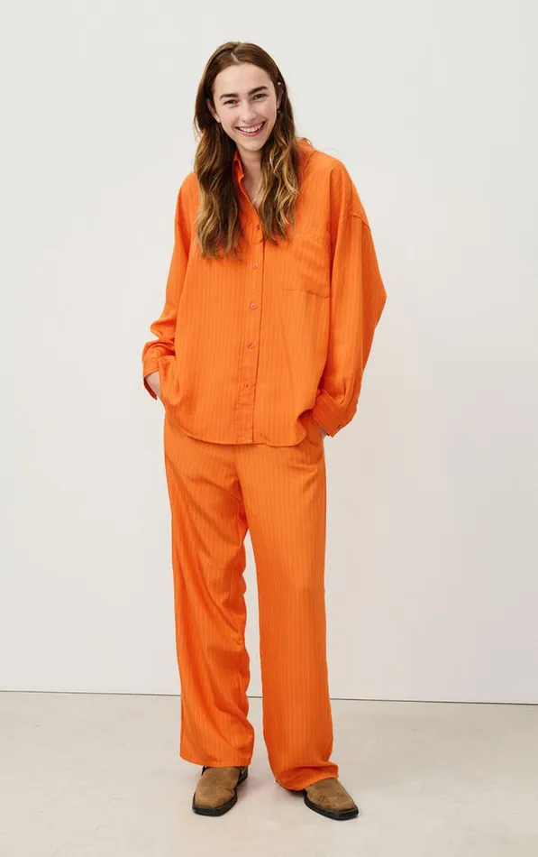 Trousers Okyrow Striped Cinnamon Women American Vintage Trousers