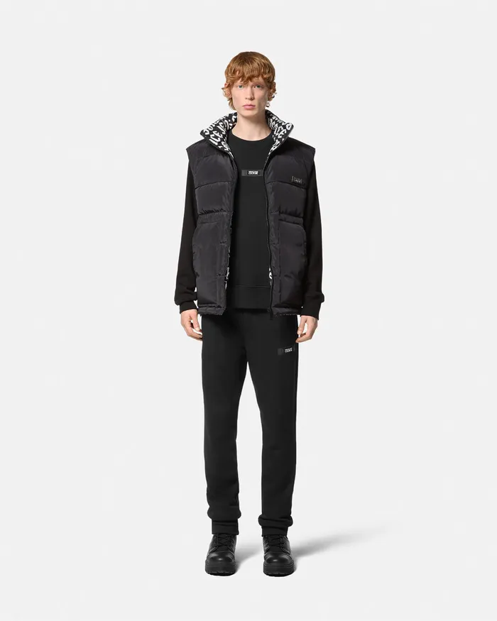 Versace Logo RegularFit Sweatshirt Blackprint Men Jeans Couture