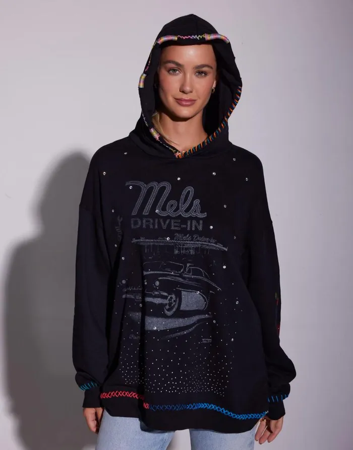Women039s Harmony X Mels DriveIn Black Lauren Moshi Hoodies