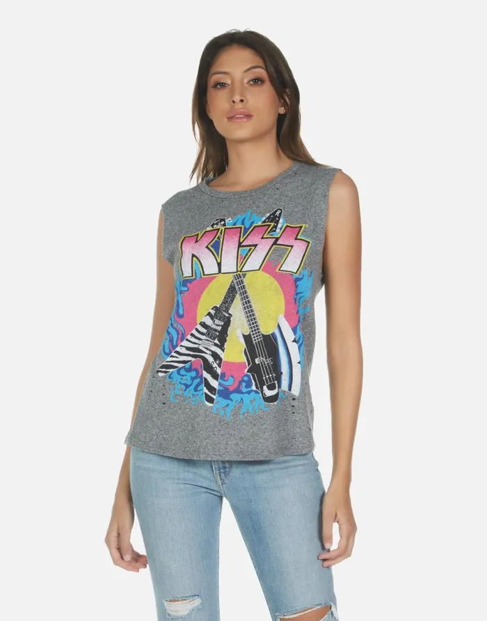 Women039s Kel KISS Animalize Heather Grey Lauren Moshi Tanks