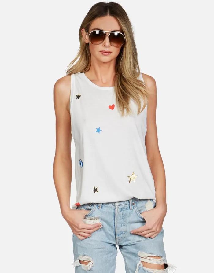 Women039s Peyton Evil Eye Elements Milk Lauren Moshi Tanks